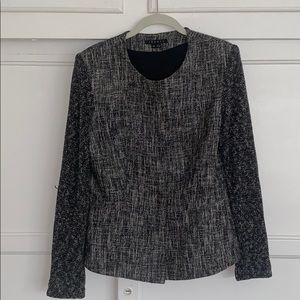 Theory Alimo Tweed Zip Up Blazer